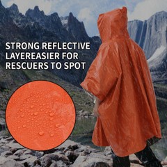 Bright Green & Silver Mylar Rain Poncho for Emergency Survival Kits Camping 2026