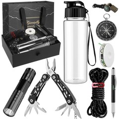9 Pcs Father Gifts Basket for Men Survival Kit, Birthday Gift Box, Outdoor Em…