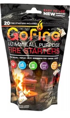 Package of 20 GoFire Ultimate All Purpose Fire Starters Start Indoor Outdoor