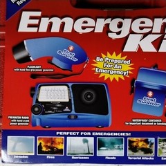 First Survivor Emergency Kit~FS-EK8016 FM/Am/SW Radio~Flashlight~Whistle~Compass
