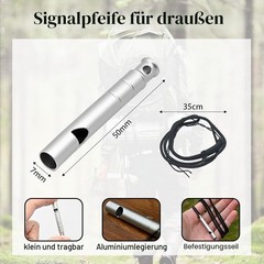 3 Piece Emergency Whistle, Safety Whistle Titanium, Survival Whistle, Signal Whistle…