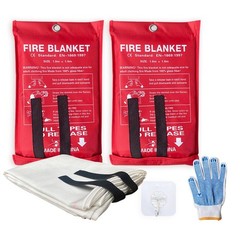 Leberna Emergency Fire Blanket For Home And Kitchen – 2 Pack – Fire Blankets