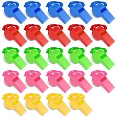 24PCS Plastic Sports Whistles Coaches Whistle with Crisp, Whistle with Lanyar…