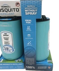 2x Thermacell Patio Mosquito Repeller with Refill, Scent-Free, 15 Ft Zone, Blue