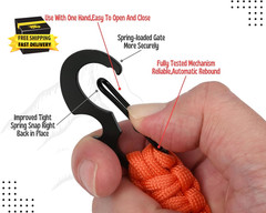 2 Pieces Carabiner Keychain Hook Paracord Keychain with Carabiner Heavy Duty Key