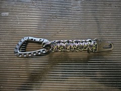 Zombie Purple And Neon Green lanyard with ITW Style Carabiner hk hook