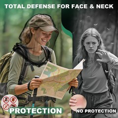 2 Pack Premium Mosquito Head Nets, Ultra Large Bug Net for Head | Adjustable Dra