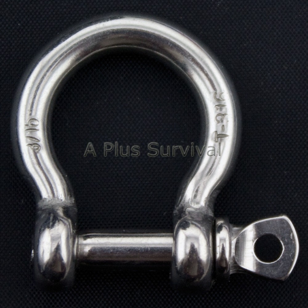 Lot of 10 Commercial 3/16″ Stainless Steel 316 Bow Shackle – Paracord Bracelet