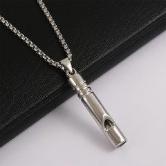 2 Pcs Titanium Whistle Necklace, Trendy Necklace Pendant Whistle for Jewelry …