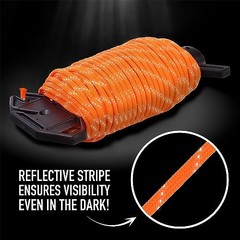 Ready Rope Reflective 550 Paracord 100 Feet 7-String Core Nylon Neon Orange