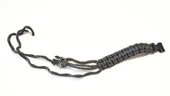 Tactical Paracord Survival Wristband, Black, 8 Pack, 9 in.