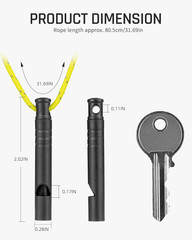 TISUR Titanium Emergency Whistle,120Db Safety Whistle with Lanyard,Outdoor Survi