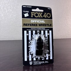 Vintage Fox 40 Classic Official Referee Whistle Black Made in Canada 04040
