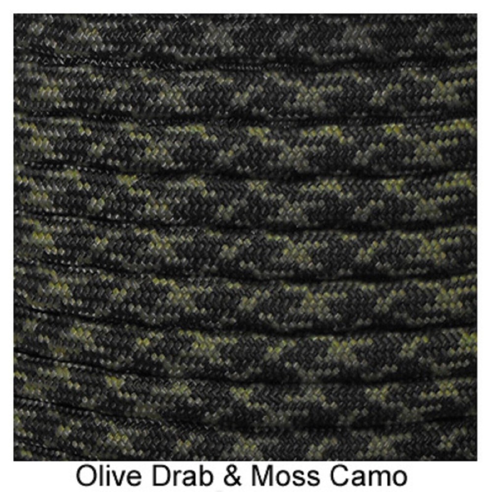 Olive Drab & Moss Camo Paracord 100 Foot 550 lb 7 Strand Camping Survival Rope