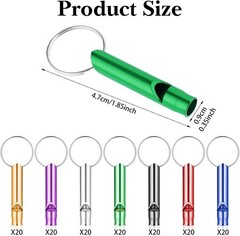 200Pcs Emergency Whistles with Keychains, Aluminum Extra Loud Survival Whistle,