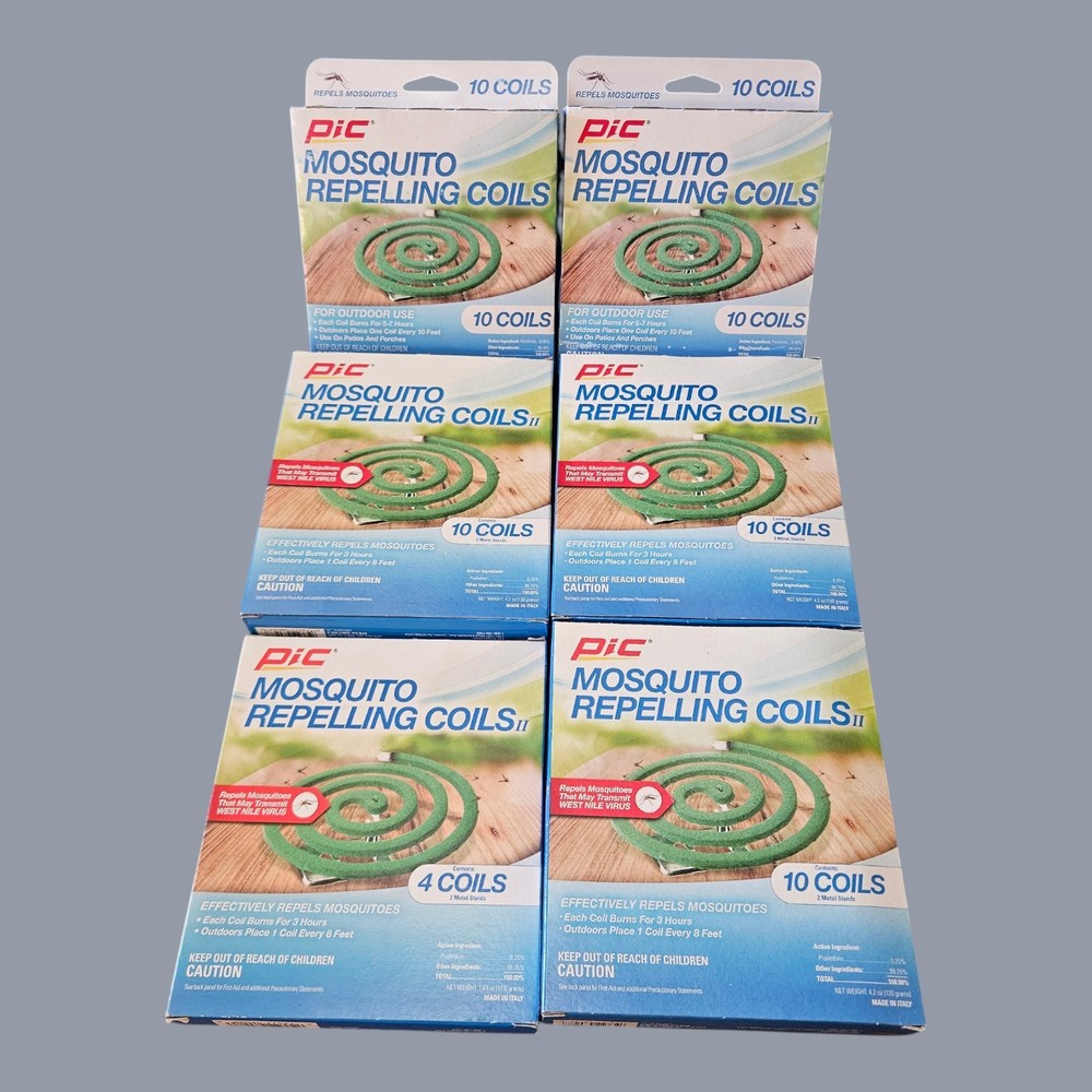 PIC Mosquito Repelling Coils II Outdoor Insect Repellent 10/4 Packs – 54 Total