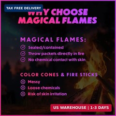 Magical Flames Fire Color Packets (Jumbo 5 Pack), Vibrant Multi-Color Fire for F