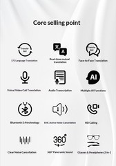 Bluetooth smart glasses multi-functional, UV protection, AI translation