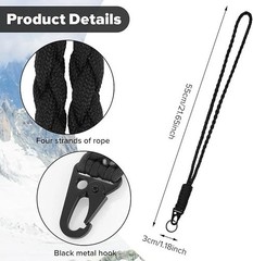 2Pcs Heavy Duty Paracord Lanyard Necklace Whistles Strap Braided 550 Keychain La