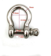 Stainless Steel Bow Shackle,3Mm, Silver Color,For Paracord Jewelry, Marine Tackl