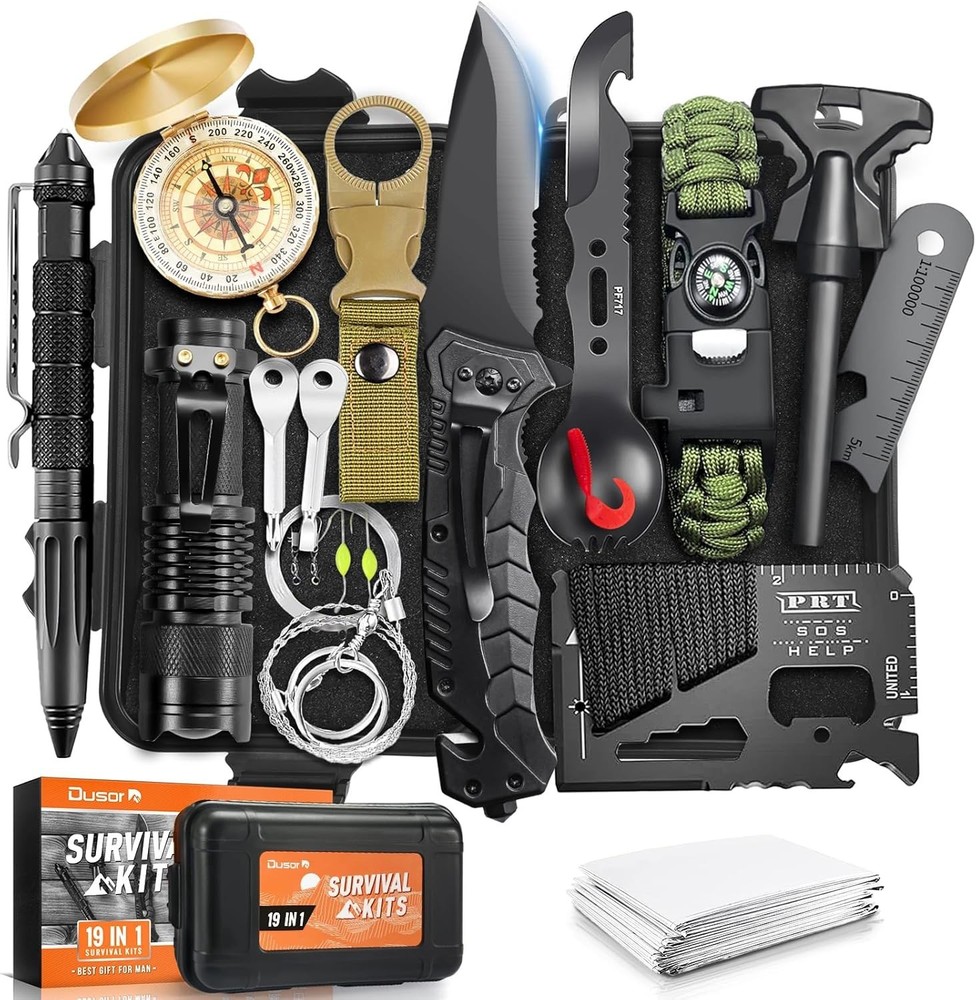 19 in 1 Survival Kit Gifts Men Father’ s Day Gifts from Daughter Son Hunting