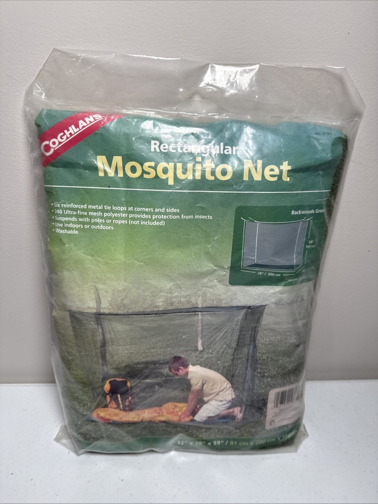 Coghlan’s Rectangular Net, Green, Mesh Netting Protects from Bugs