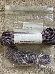 LOT OF 7 PURPLE Paracord Planet 550 7 Strand Paracord BLACK WHITE GRAY USA MADE