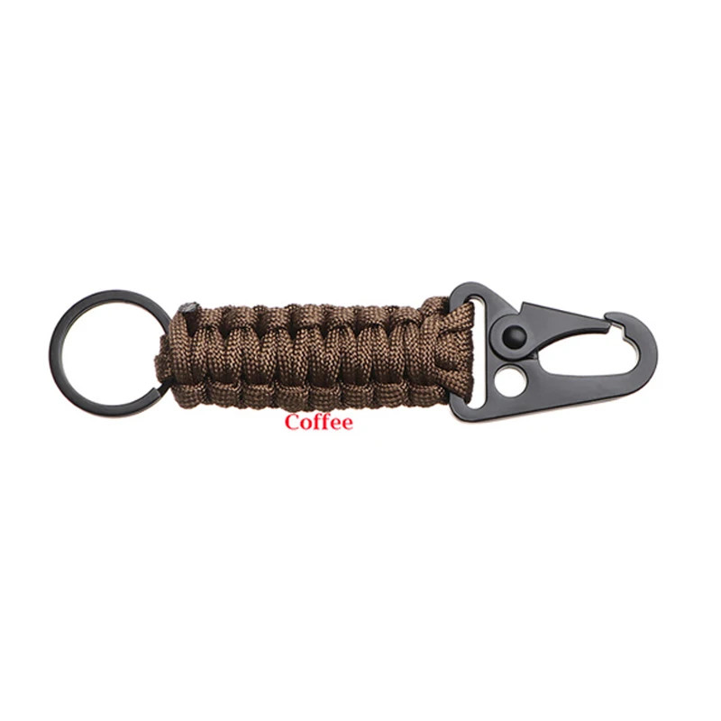 Outdoor Keychain Ring Camping Carabiner Military Paracord Cord Rope Camping