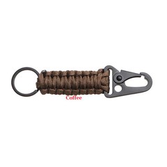 Outdoor Keychain Ring Camping Carabiner Military Paracord Cord Rope Camping