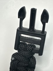 Paracord Bracelet 550 Black Tactical 3/8″ Buckle (Black) Hand Made