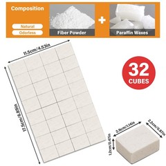Natural Fire Starters for Outdoor: 32 Cubes Fire Starter Campfire Fireplace C…