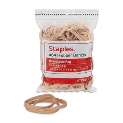 Staples Rubber Bands, Size #64, 1/4 lb. Bag – Economy Bands for Office beige
