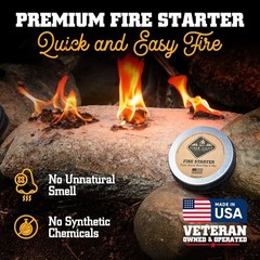 Natural Wood Fiber Tinder Fire Starter Kit – Water-Resistant – 3 Pack