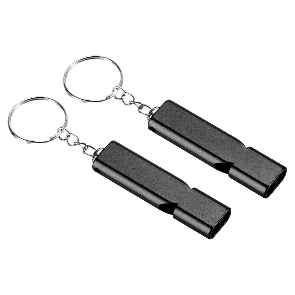 2Pcs Emergency Survival Whistle Double Tubes Whistles Super Loud Black
