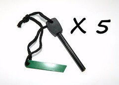 5 X Flint Magnesium Fire Striker/Starter – Scrapable Magnesium + Thin Solid Rod