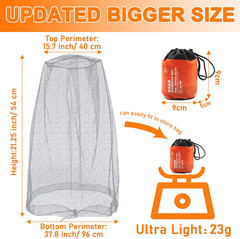 Mosquito Head Net Mesh, Face Neck Fly Netting Hood from Bugs Gnats Noseeums Scre