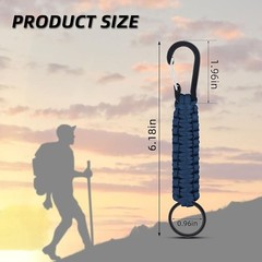 6 Pack Paracord Keychain with Carabiner Braided Lanyard Key Chain Paracord Carab
