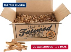 Fatwood Fire Starter Sticks 25lb Box – Indoor or Outdoor 100% All Natural Pine F