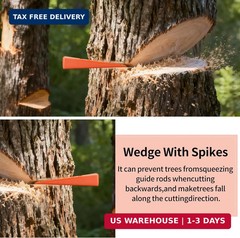 Skyward 4-Pack Orange Spiked Logging Wedges, ABS Plastic (5.5″ & 8″) | Tree-Cutt