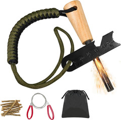 Kzviglo Ultimate Fire Starter Kit – Magnesium Rod, Flint and Steel Striker, Wire