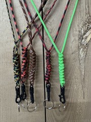 Set Of 5 Paracord Lanyards Neck Keyring Cord Strap Badge Holder ID , Asst Colors