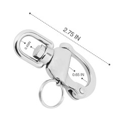 ATEN 2 Pack Swivel Eye Snap Shackle, 316 Stainless Steel Marine Sailboat Shac…