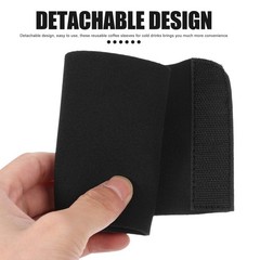 Reusable Black Neoprene Coffee Cup Sleeves Insulated Sleeve for Hot Cold Drinks