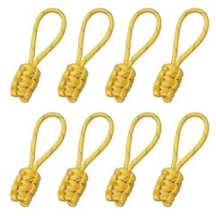 8Pcs Reflective Paracord Zipper Pull, 85 mm Length for Backpacks, Yellow