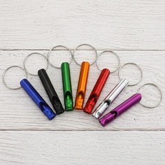 12 Pcs Emergency Whistle Aluminum Extra Loud Survival Whistle with Keychain