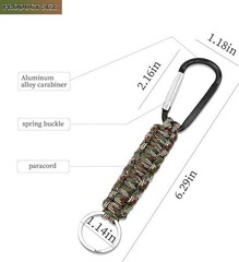 6 Pack Paracord Keychain with Carabiner Braided Lanyard Key Chain Paracord Carab
