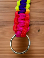 Rainbow PRIDE Keychain Paracord Metal Clip & Ring 550 Cord Handmade LOT OF 5