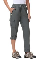 MIVEI Women’s Hiking Cargo Pants Quick Dry Lightweight Water Large, Dark Gray
