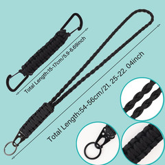 4 Pieces Heavy Duty Braided Paracord Lanyard Keychains with Whistles – Outdoor S