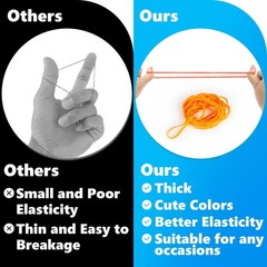 Sukh Rubber Bands – 100PCS Colored 4 Inch(100pcs), Orange, Green, Pink, Blue